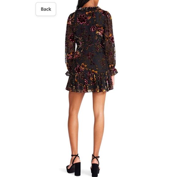 Betsy Johnson burnout velvet wrap dress - Picture 3 of 6